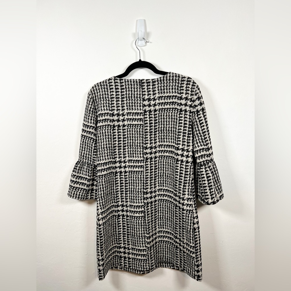 Zara Dress Womens Medium Black White Short Casual Party Lantern Sleeve Ladies - Picture 3 of 12